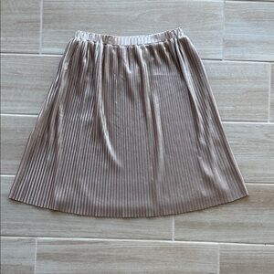 Elegant Pleated Skirt in Taupe/ light gold
